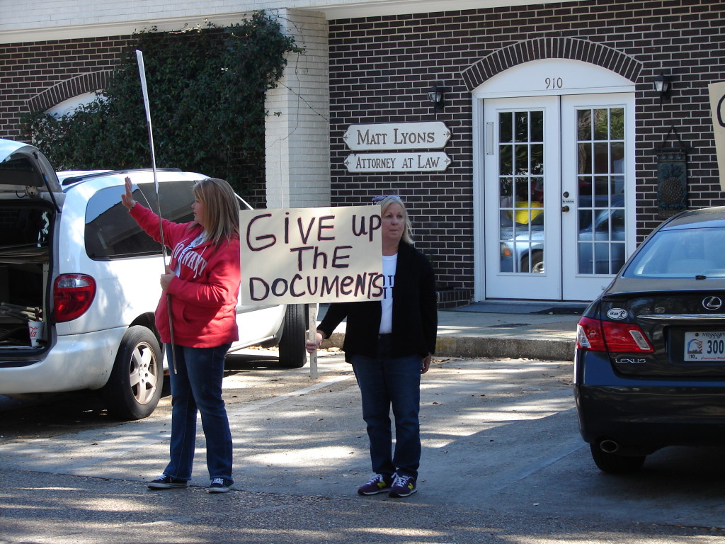 2/11/15 SRHS Retiree Protest in downtown Ocean Springs | Slabbed New Media LLC