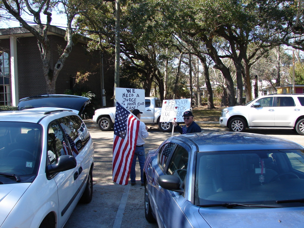 2/11/15 SRHS Retiree Protest in downtown Ocean Springs | Slabbed New Media LLC