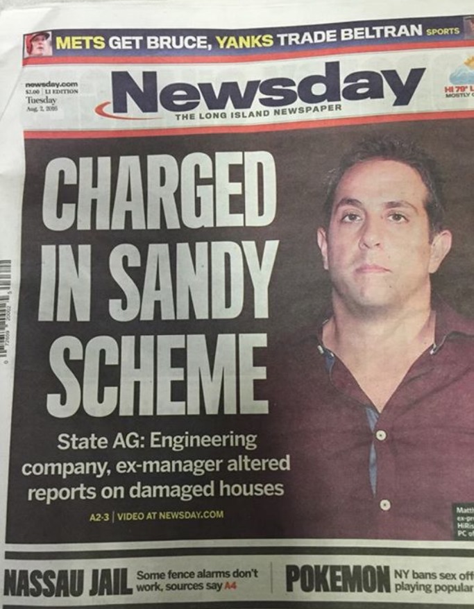 Newsday Front Page Courtesy of a Reader