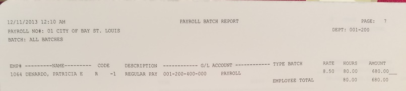 Source: Bay St Louis Council Minutes 12.11.2013 Payroll